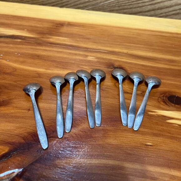 Vintage Zilmeta Gero Mini Dessert Espresso Spoons 8 Pieces Stainless Steel - Picture 7 of 8